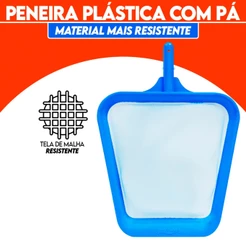 Peneira Plástica Para Piscina Limpeza Folhas Sujeiras Rede Fina de Malha Resistente