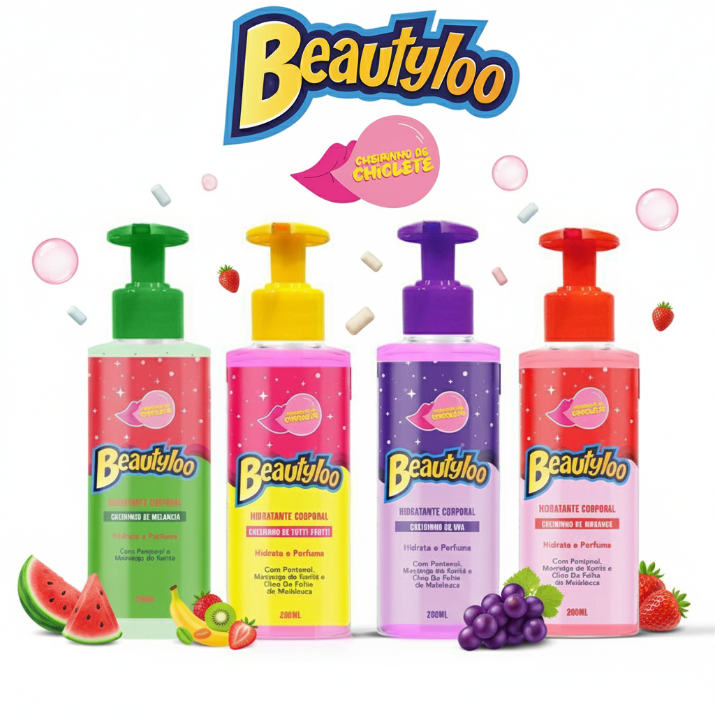 kit Hidratante Corporal Perfume de Chiclete  Beautyloo Face Beautiful 200ml em Oferta na Shopee
