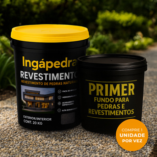 Revestimento Pedras Naturais Ingápedra 20 Kg com Primer Incluso Pronto para Uso Efeito Luxuoso em Oferta na Shopee