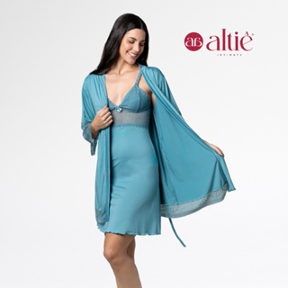 Kit Robe e Camisola Amamentação Curta Maternidade Pós-Parto Luxo em Oferta na Shopee