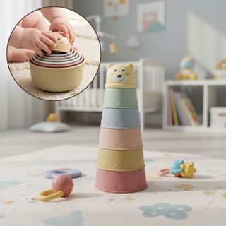 Brinquedo Divertido Empilhar Contar P/ Bebê Educativo 7 Pçs em Oferta na Shopee