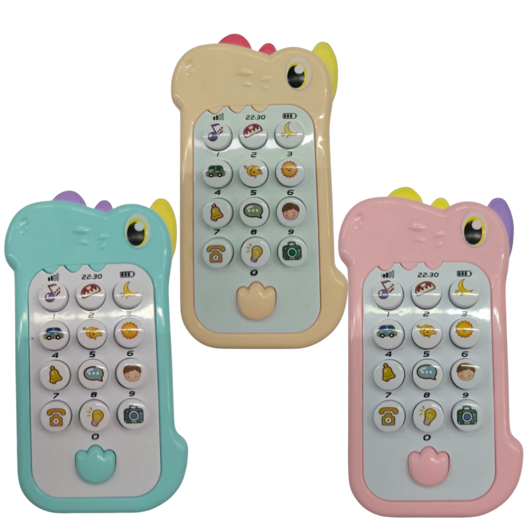Brinquedo para Bebê Mordedor e Telefone Celular infantil Musical 2 em 1 Educativo Com Luz e Som