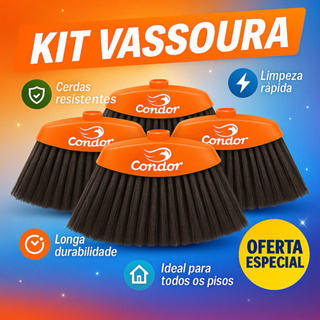 Vassouras Condor SEM CABO Original Limpeza Multiuso Uso Interno Externo Vassoura Coisas de Casa em Oferta na Shopee