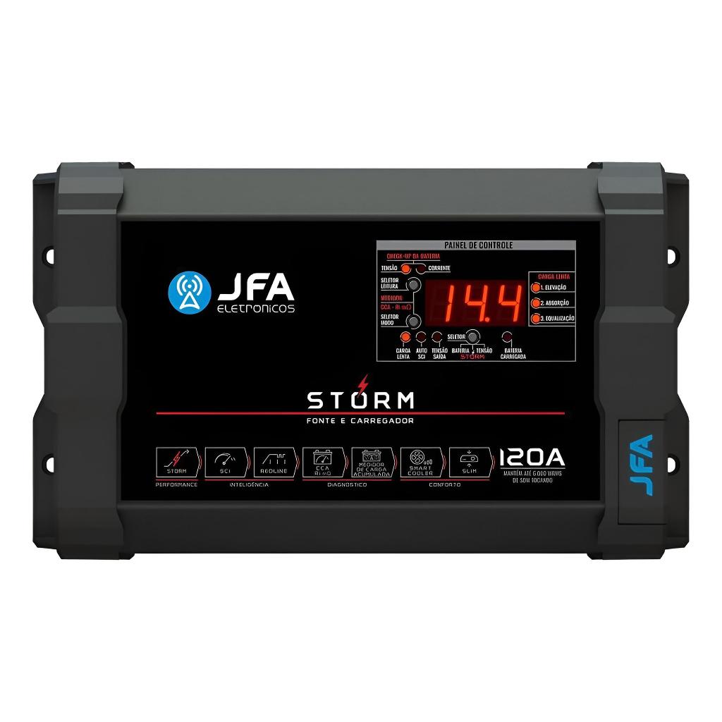 Imagem Fonte Automotiva 120a Amperes Jfa Carregador Cor Preto