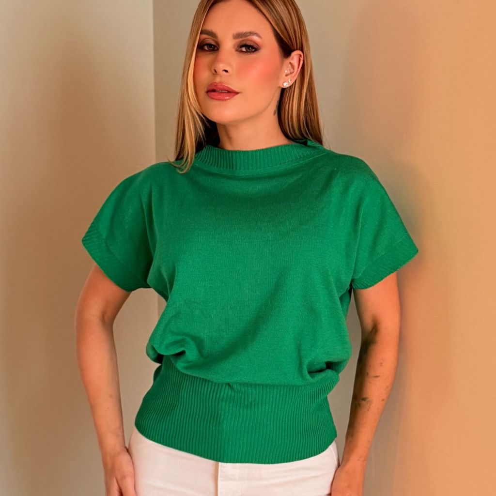 Blusa Verde Tricot Primavera Verão Regata Muscle Feminina