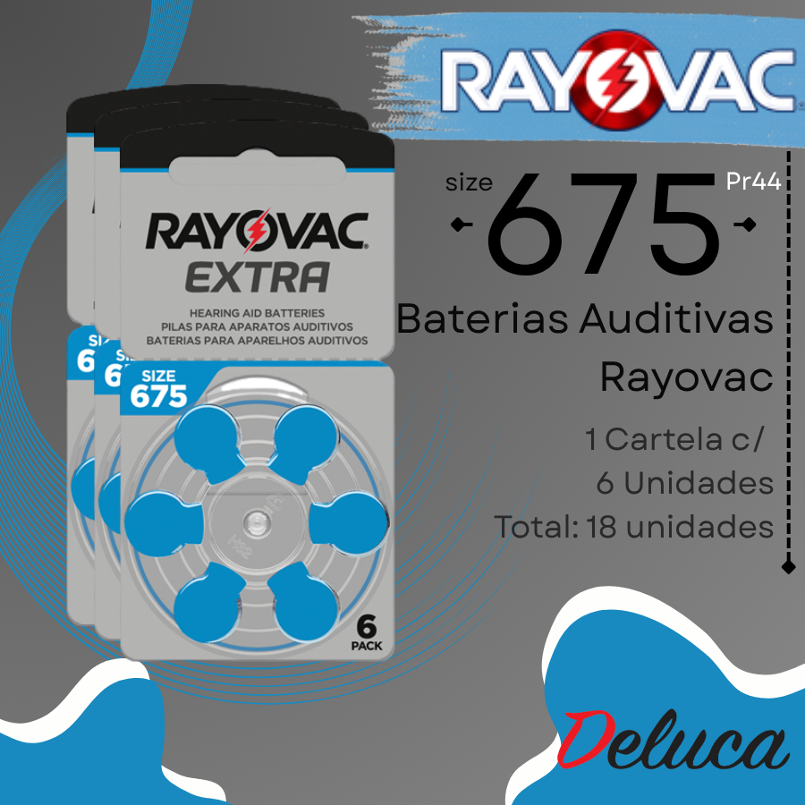 Auditiva Rayovac 675 PR 44  para aparelhos auditivos  03 CARTELA