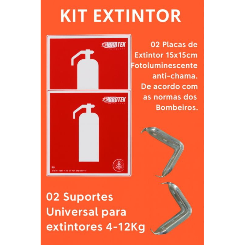 Kit Placa de Extintor. Suporte de extintor.