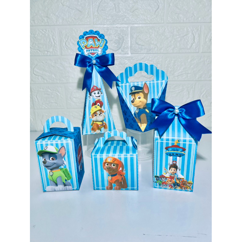 Kit caixinhas Personalizadas Patrulha Canina  PEGUE E MONTE - Lembrancinhas para Aniversário - Caixinha Personalizadas