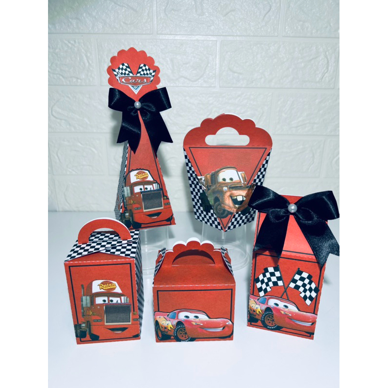 Kit caixinhas Personalizadas Relâmpago McQueen  PEGUE E MONTE - Lembrancinhas para Aniversário - Caixinha Personalizadas