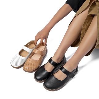 Sapatilha Feminino Em Conforto Ortopédico Salto Baixo O design vazado é respirável e fresco em Oferta na Shopee