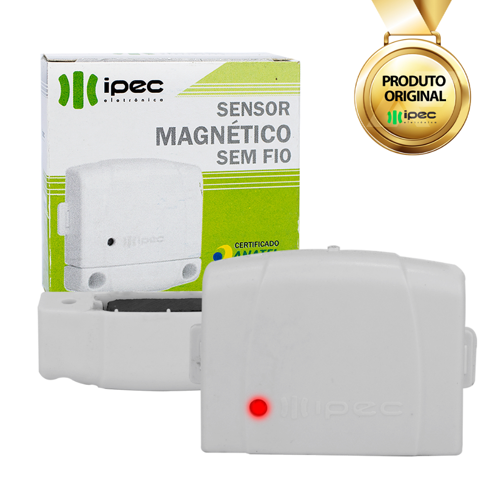 Sensor Magnetico 433,92Mhz IPEC Para Porta E Janela S/ Fio