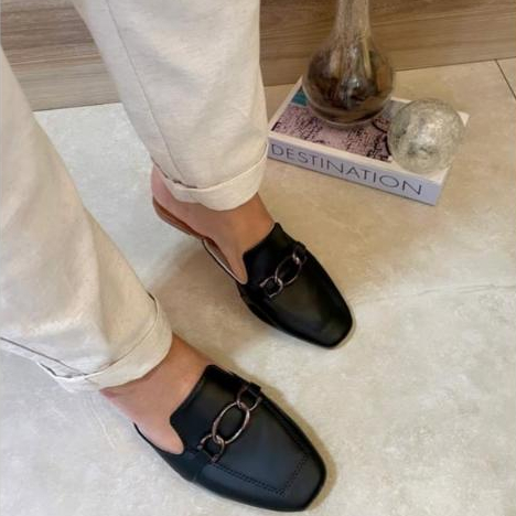 Muller Feminino Sandalia Feminina Muller Detalhe Argola Mule Mocassin