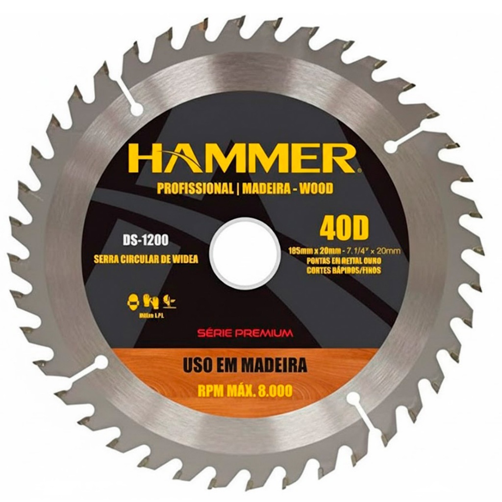 Disco De Serra Circular Para Madeira 40d De 7 Pol Hammer em Oferta na Shopee