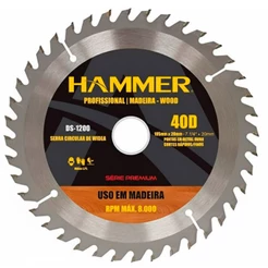 Disco De Serra Circular Para Madeira 40 Dentes De 7 Pol Hammer