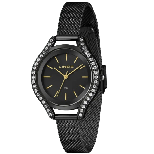 Relógio Feminino Lince Preto com Strass LRNM059L36 P1PX
