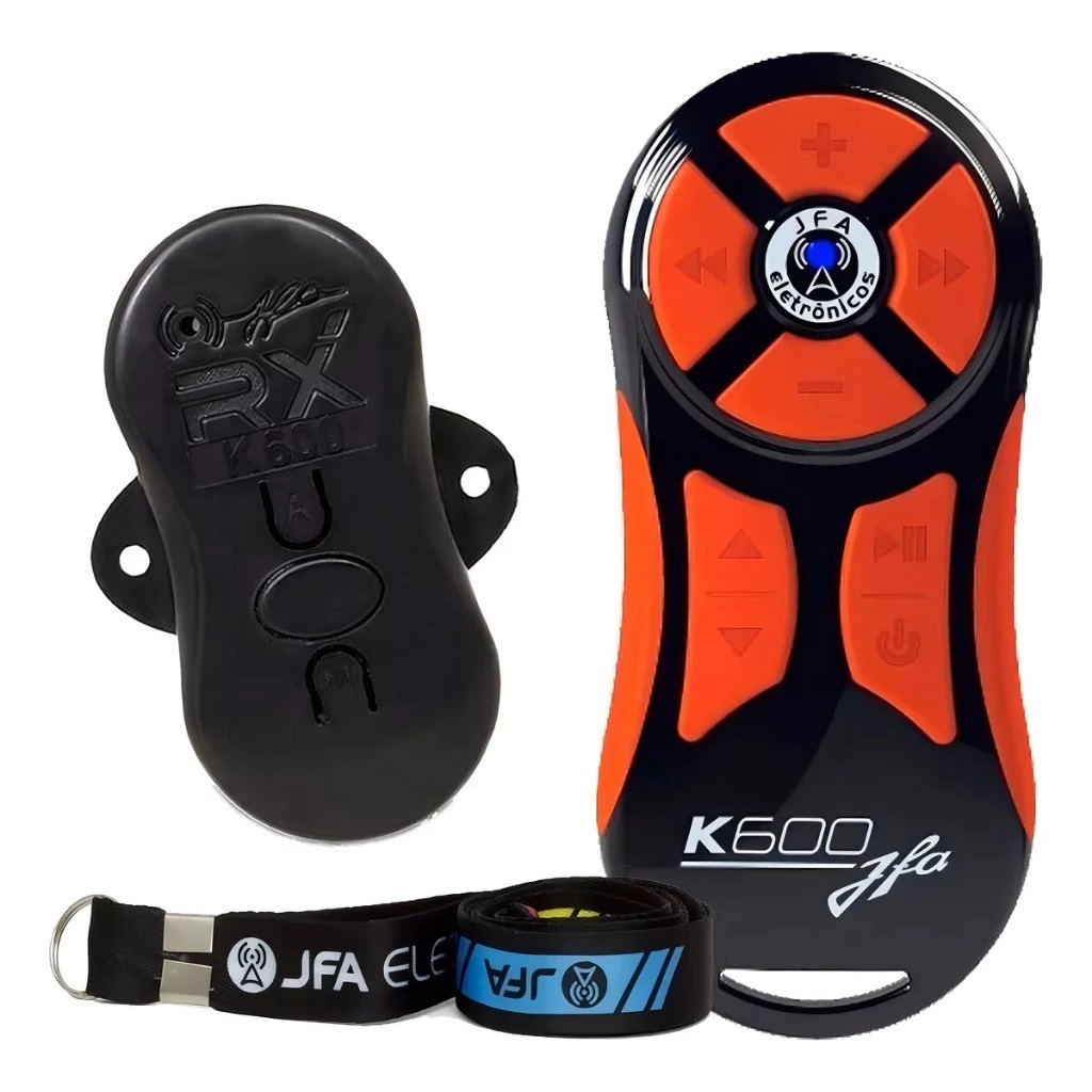 Controle Longa Distância JFA K600 600 Metros Preto Com Laranja Som Automotivo