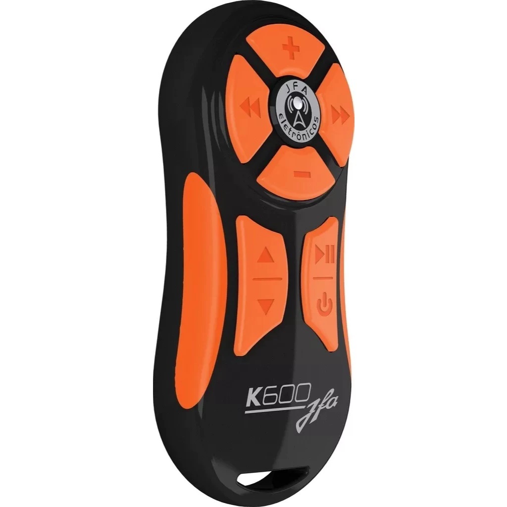 Detalhes do Controle Longa Distância JFA K600 600 Metros Preto Com Laranja Som Automotivo