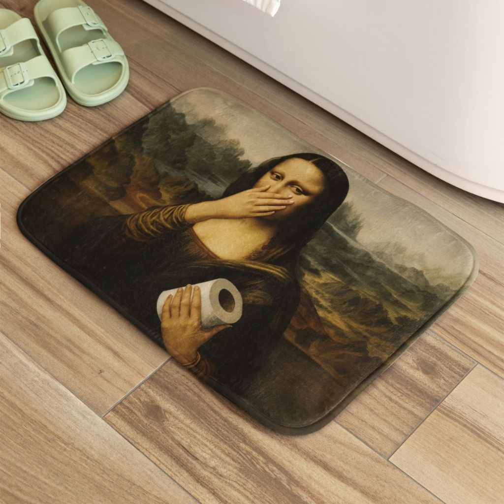 Tapete Porta de Entrada Banheiro Monalisa 55x35cm Antiderrapante em Oferta na Shopee