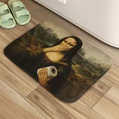 Tapete de Entrada Antiderrapante 55x35cm Monalisa Decorativo