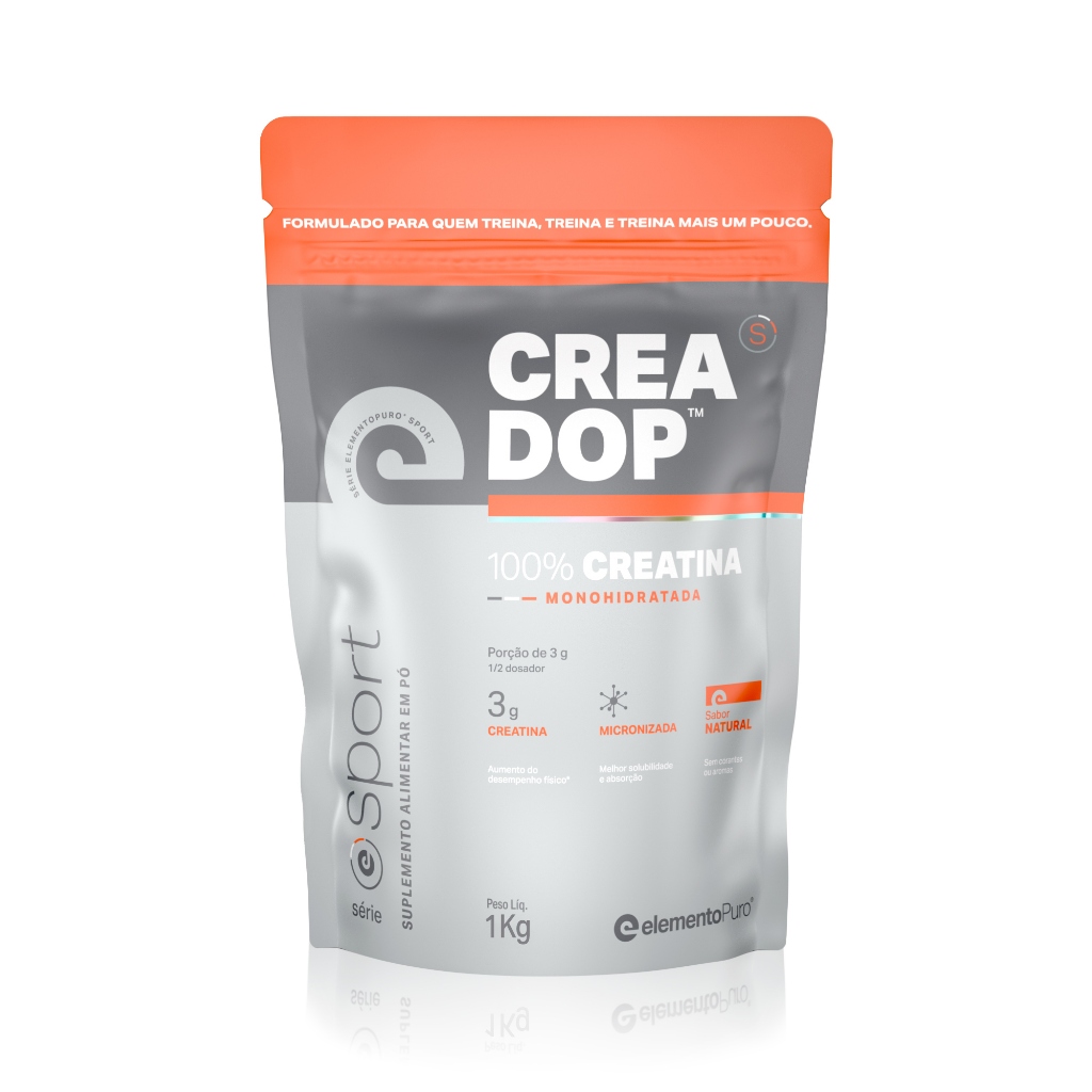 Creatina Monohidratada 100% Pura Refil 1kg, 600g, 300g e 150g CREADOP SPORT Creatina elementoPuro