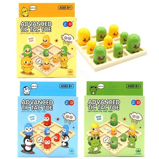 Jogo da Velha Avançado Mini – Peças 3D Divertidas (Várias Cores e Personagens!)