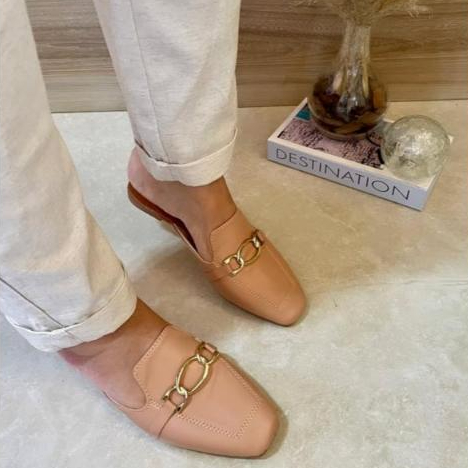 Muller Feminino Sandalia Feminina Muller Detalhe Argola Mule Mocassin Verão