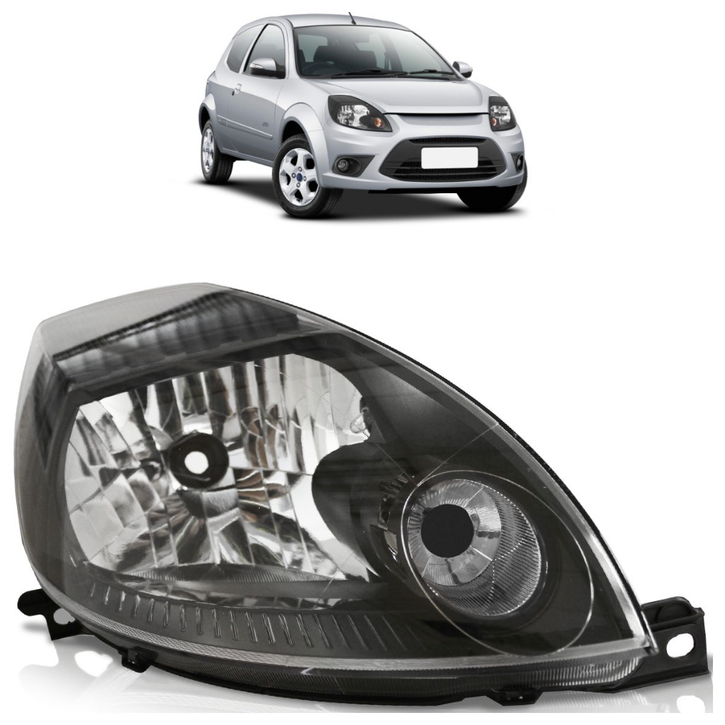 Farol Dianteiro Ká 2008 2009 2010 2011 2012 2013 2014 Máscara Negra em Oferta na Shopee