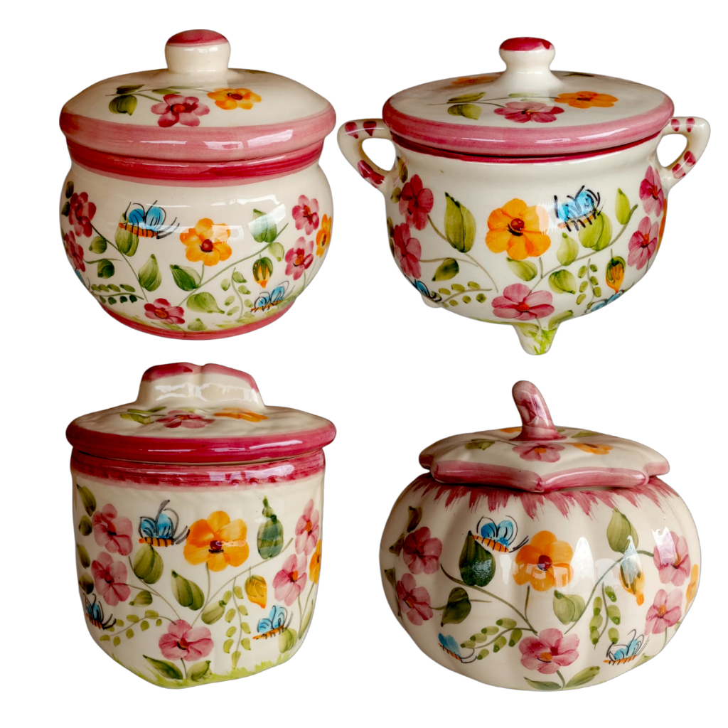 🌼 Potes Decorativos de Cerâmica – Estilo para Cozinha e Casa em Oferta na Shopee