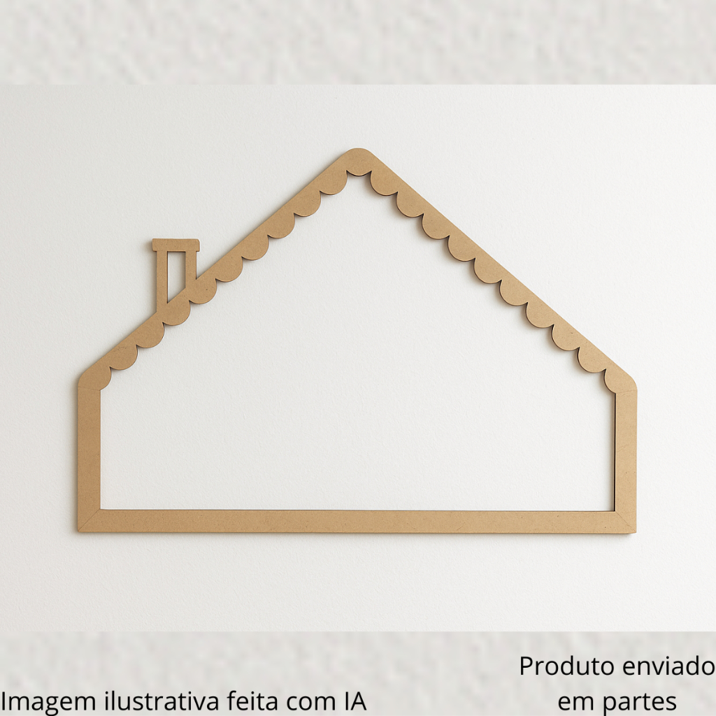 Moldura Casinha em MDF 3mm – Cru ou Branco – Decoração de Parede / Quarto Infantil em Oferta na Shopee