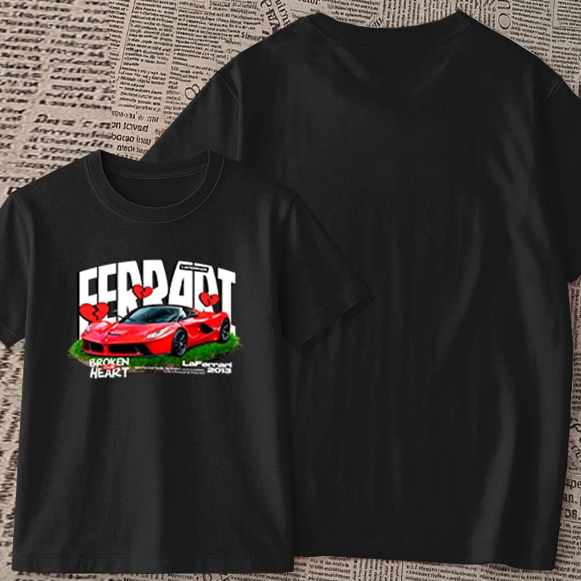 Camiseta estampada - Ferrari | coração partido carro de corrida | blusa unissex premium 100% algodão