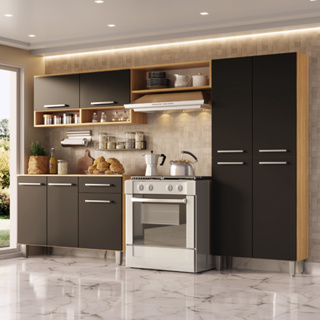 Armário Cozinha Estrela 9 Portas 1 Gaveta Com Balcão em Oferta na Shopee