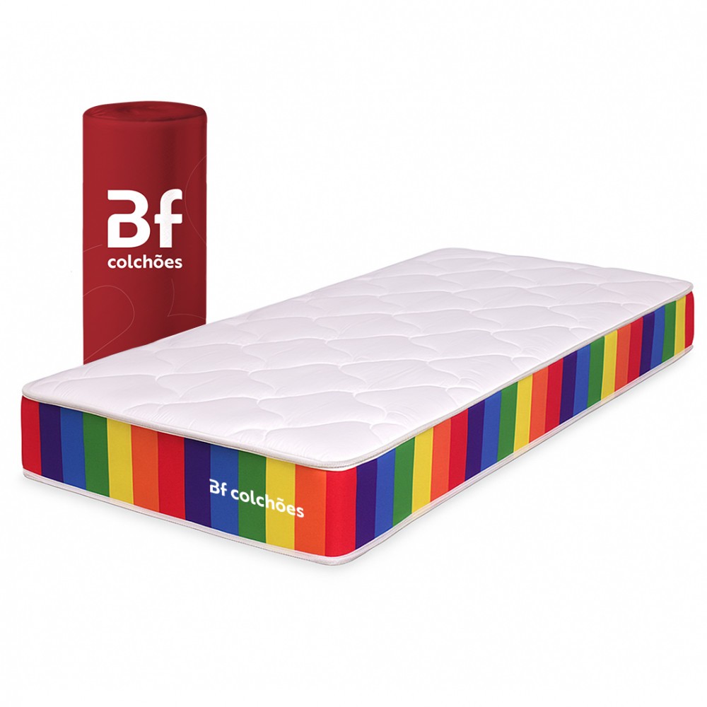 Colchão Solteiro D33 A Vácuo Ortopédico Espuma Certificada 78x188x17cm BF Colchões Rainbow em Oferta na Shopee