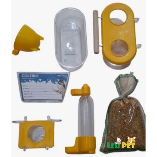 Kit Gaiola VERDE Coleiro Papa Capim com Painço Português Legítimo! Injetfour