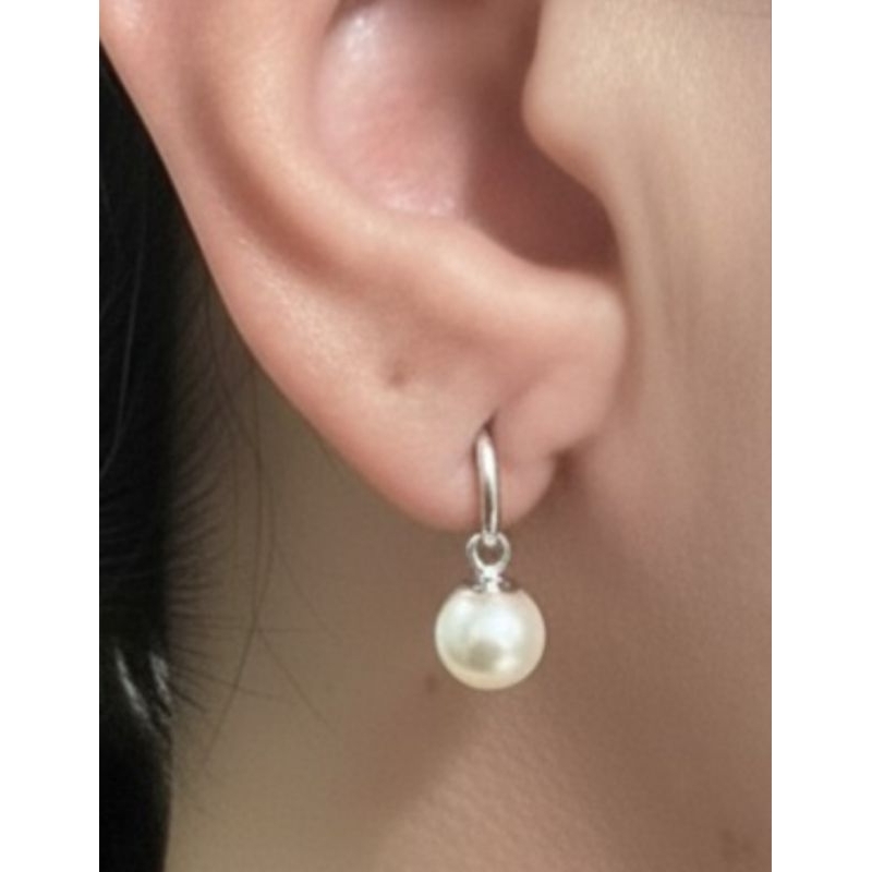 Brinco de Prata Legítima 925 com Pérola Pérola 1 cm de diâmetro Tamanho total com o pingente Prata 2cm brincos feminino em Oferta na Shopee