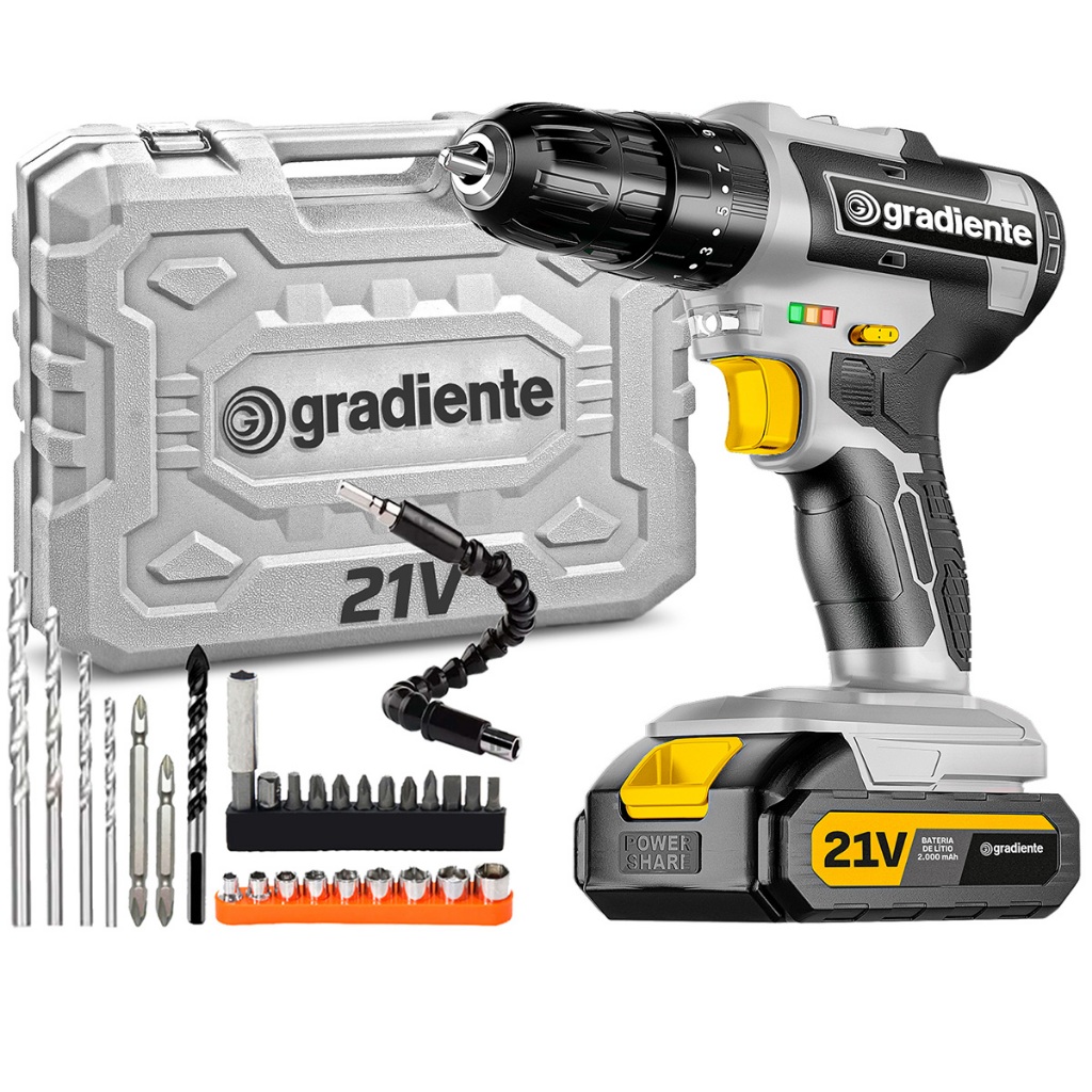 Parafusadeira E Furadeira De Impacto 3/8 C/ 1 Bateria + Maleta De Acessórios em Oferta na Shopee