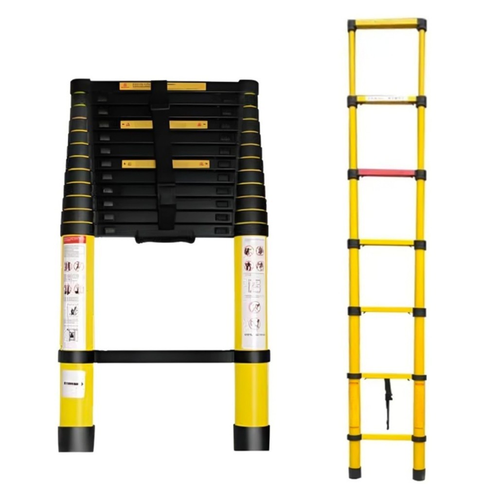 Escada Telescópica Alumínio 3,2m Ajustável Portátil Segura em Oferta na Shopee