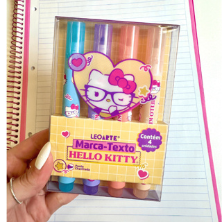 Kit mini canetas, borracha, marca-texto e kit completo da Hello Kitty em Oferta na Shopee