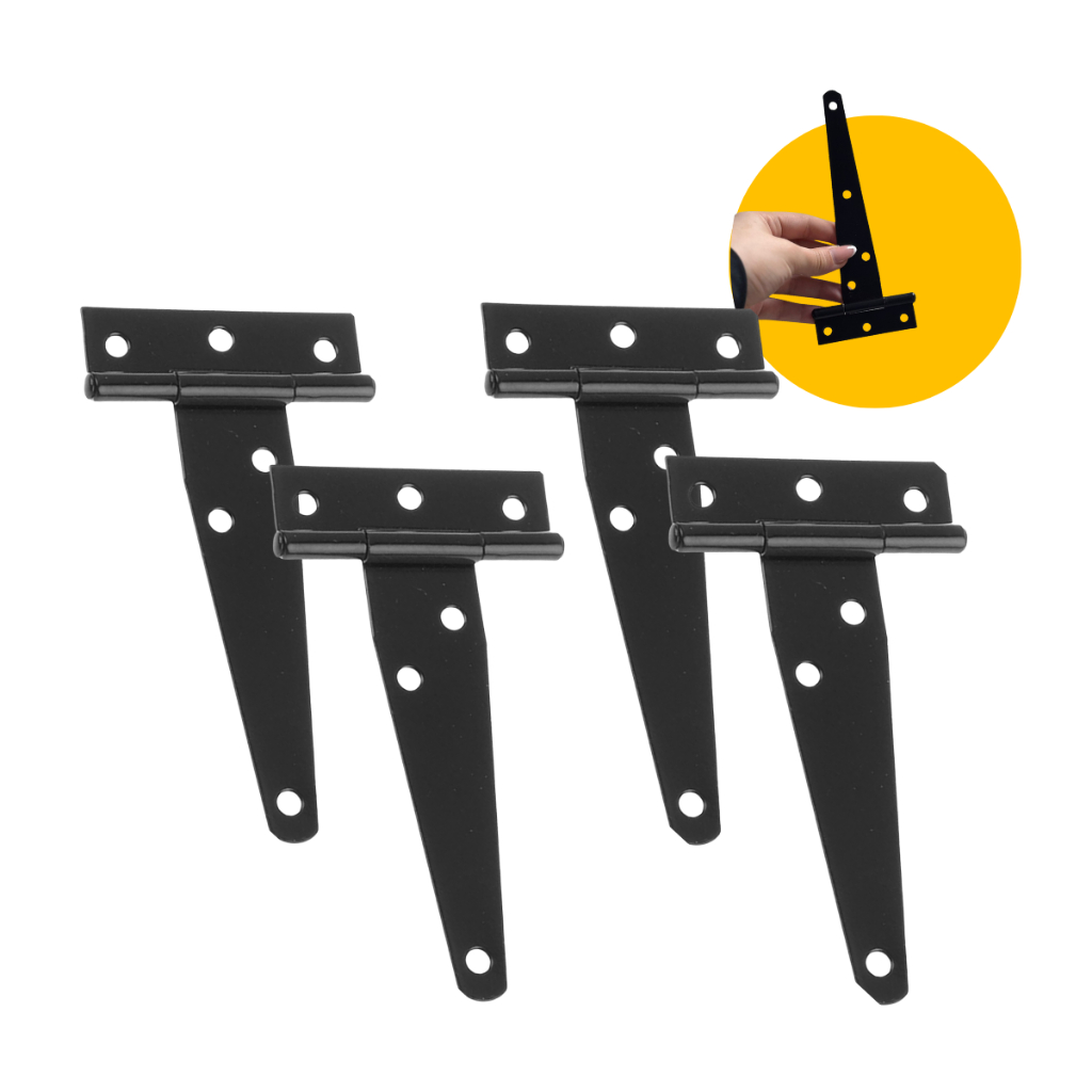 4 Dobradiças Leme Leve Metal 15cm 8 Polegadas Para Portão