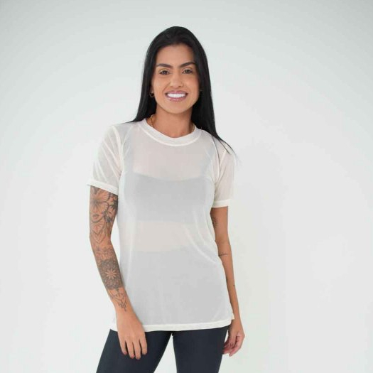 Blusa Fitness Academia Tule Camisão em Oferta na Shopee