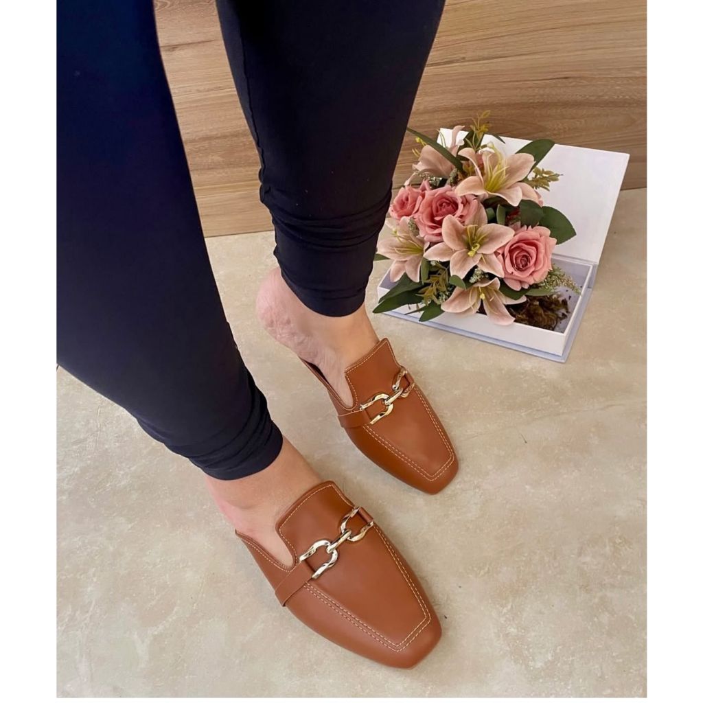 Mule Feminino Lançamento Detalhe Muller Sandalia Mocassin Casaul