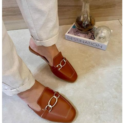 Muller Feminino Mule Argola Novidade Casual Mocassin Verão