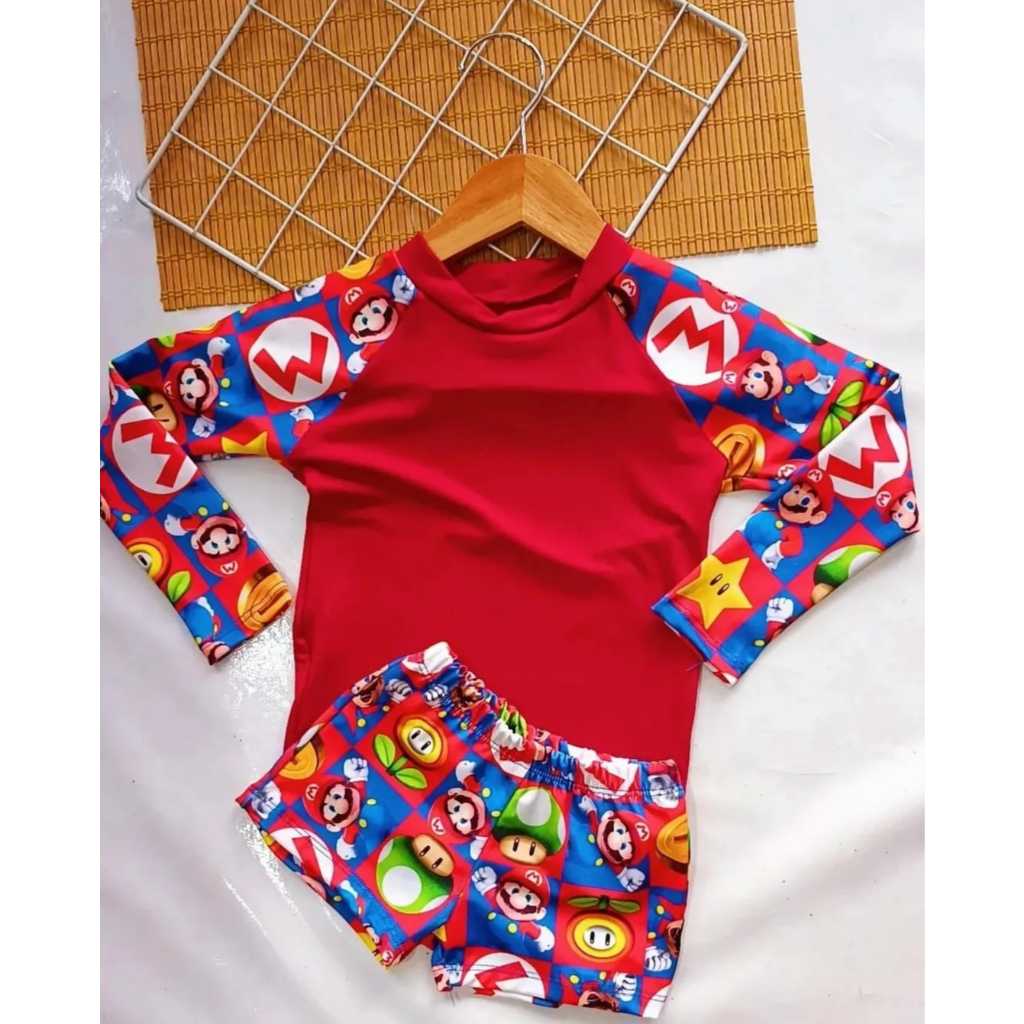 Conjunto Praia Mario Proteção Uv Natação/Piscina em Oferta na Shopee