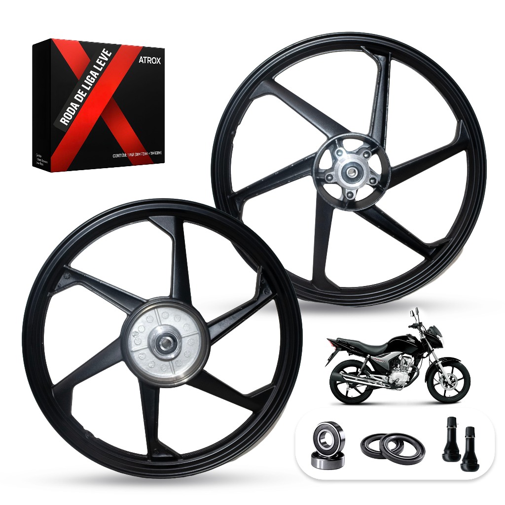 Roda Liga Leve CG 150  TITAN MIX FAN ESD 2009 a 2013 Freio a Disco Dianteiro Par