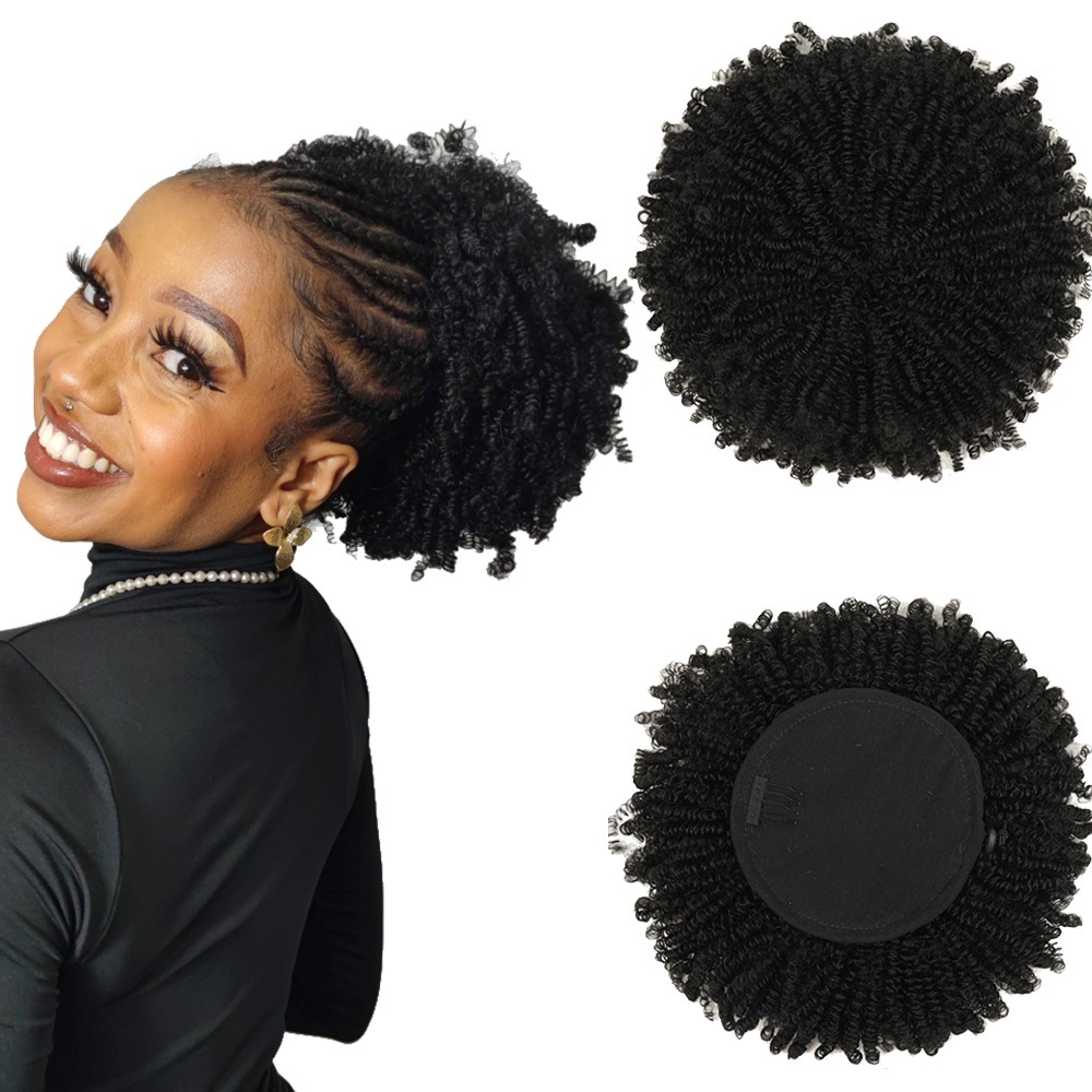 Afro Puff Cabelo Cacheado Coque Cabelo Rabo de Cavalo AYLA 40cm 65g em Oferta na Shopee