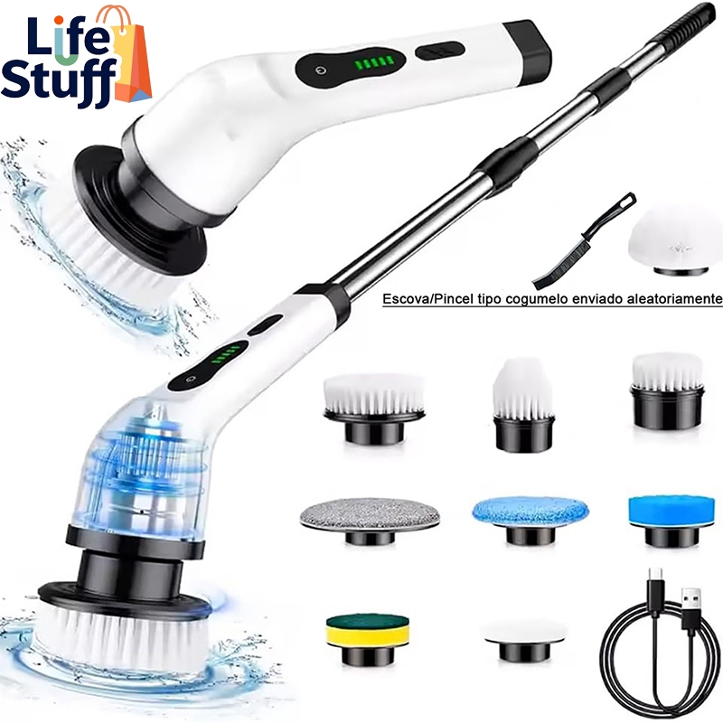 Esfregão Elétrico 9 Em 1 ou 5 em 1 Sem fio Escova De Limpeza Pesada Multiuso Recarregável Giratória em Oferta na Shopee