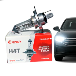 Kit com 10 Lâmpadas Halógena Automotivas H4 12V 60/55W para Farol de Carro