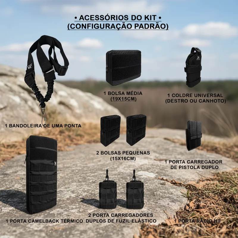 Kit 10 Acessórios Colete Modular Paintball Airsoft Molle
