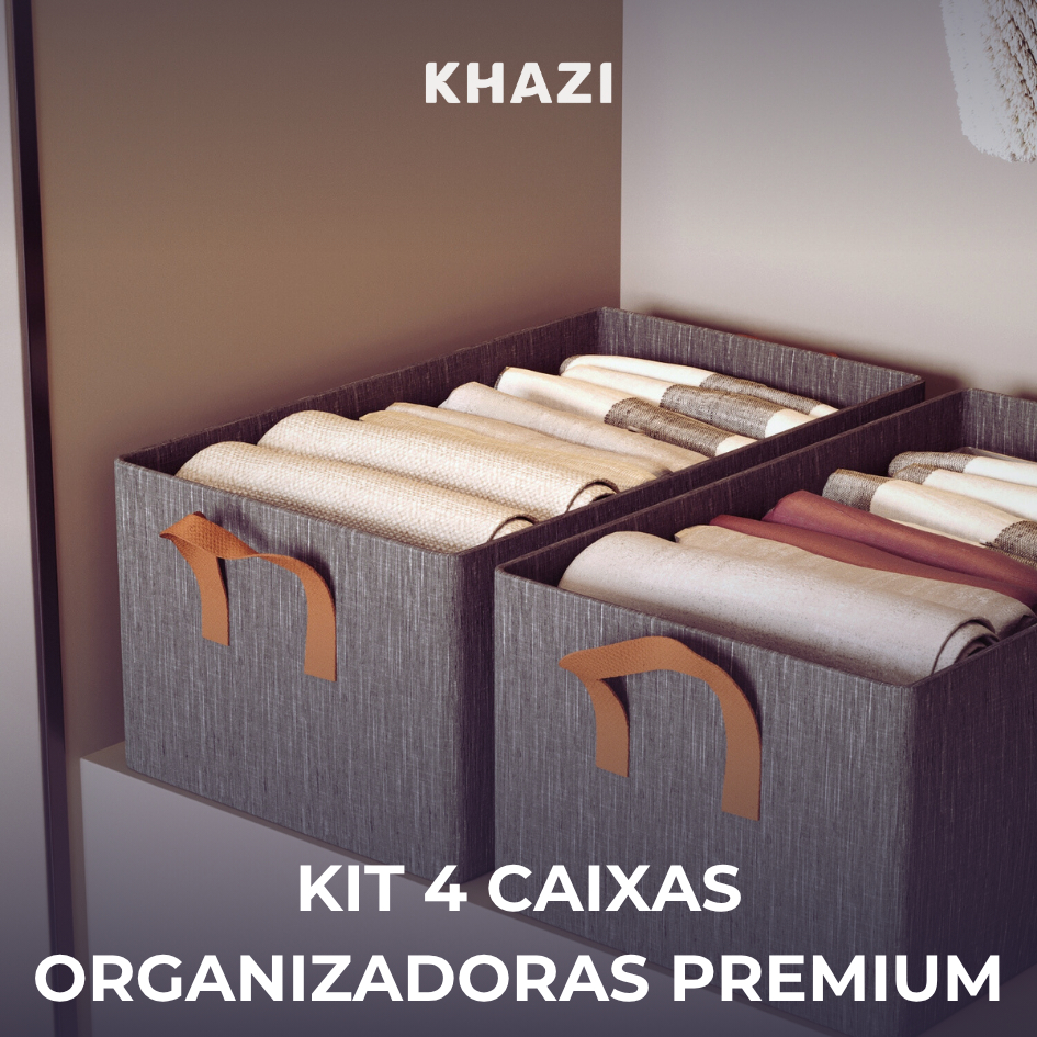 Kit 4 Caixa Organizadora Dobrável Multiuso Roupas Reforçado Caixa para Armazenar Guarda Roupa Rígida em Oferta na Shopee