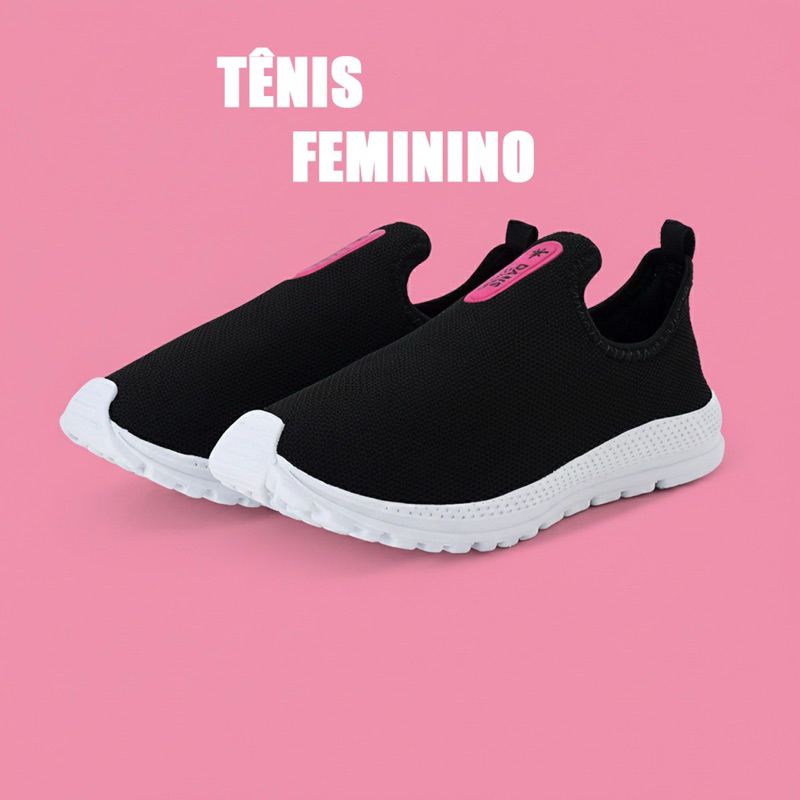 Tênis Meia Calce Fácil Feminino Slip On Academia Caminhada Treino Botinha Sport Palmilha