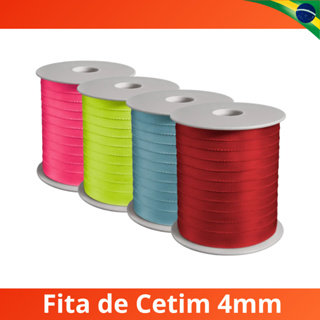 Fita de Cetim Lisa Rolo 4mm x 100mts Poliéster Artesanato N°0 em Oferta na Shopee